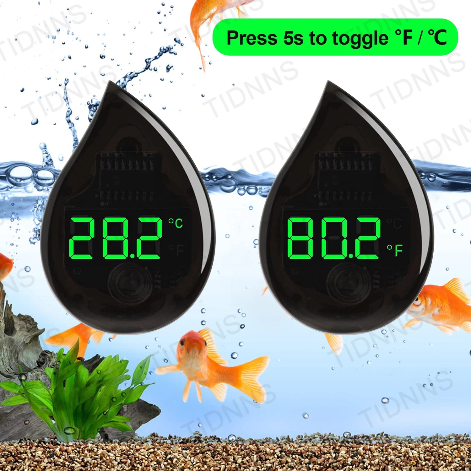 Marine Aquarium Glue - Самоклеящийся ЖК-термометр для аквариума, цифровой мини-термометр