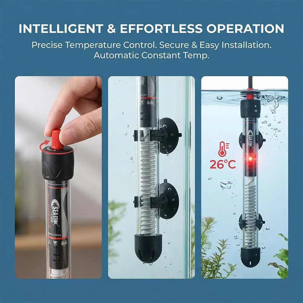 Marine Aquarium Heater - Регулируемый аквариумный нагреватель 25-300 Вт с