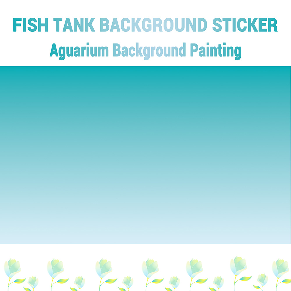Marine Aquarium Glue - Сине-белый градиентный фон для аквариума, наклейка